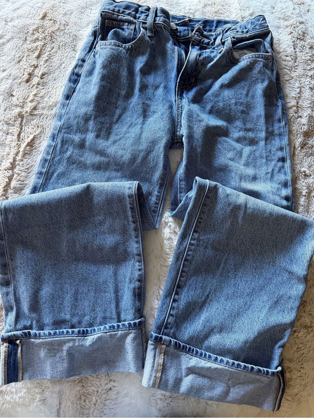 Old Navy Light Blue, Cuffed, Wide Leg Girl’s Jeans